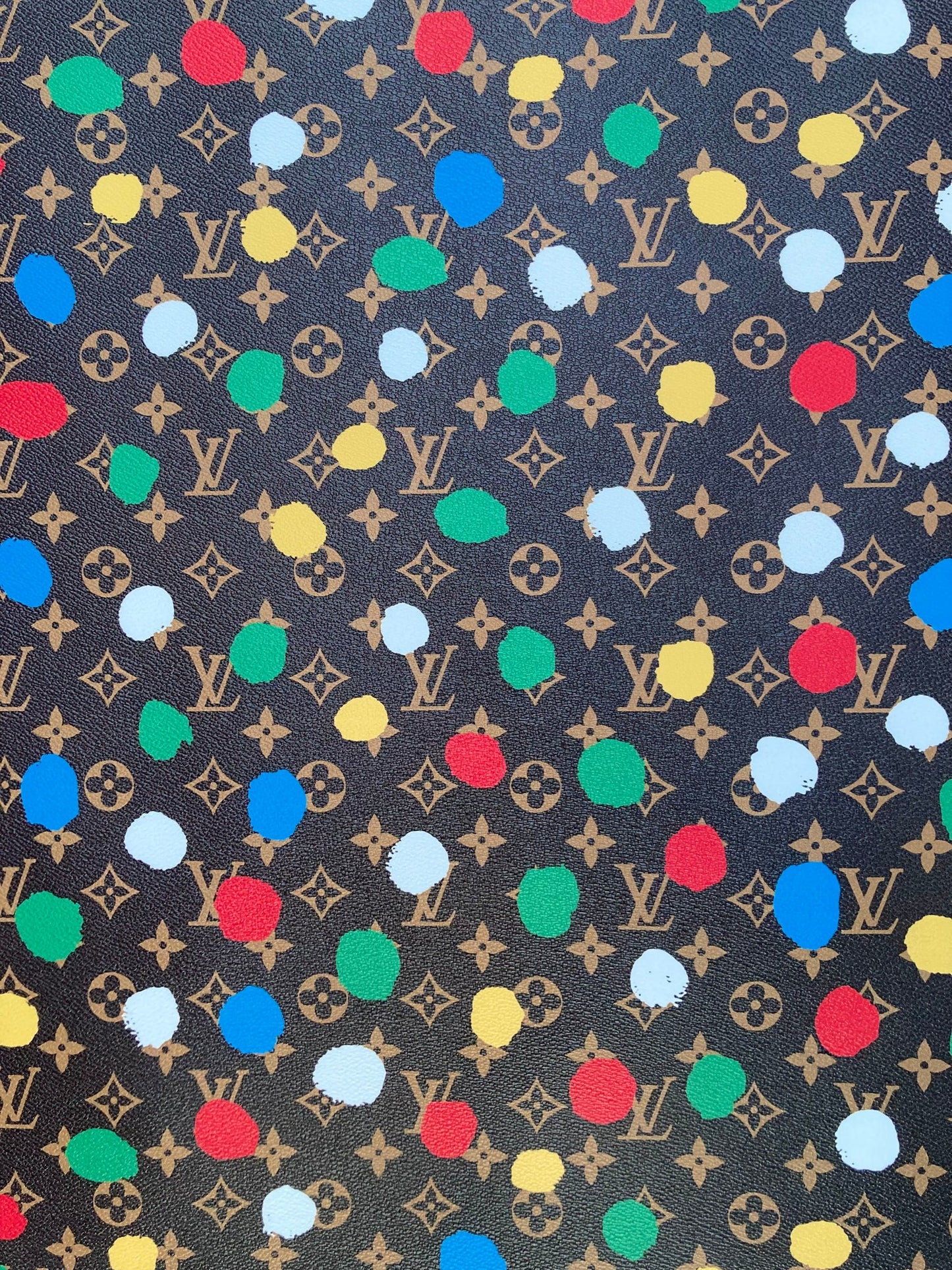 Custom Designer Leather LV Colorful Dots for Bag Sneakers