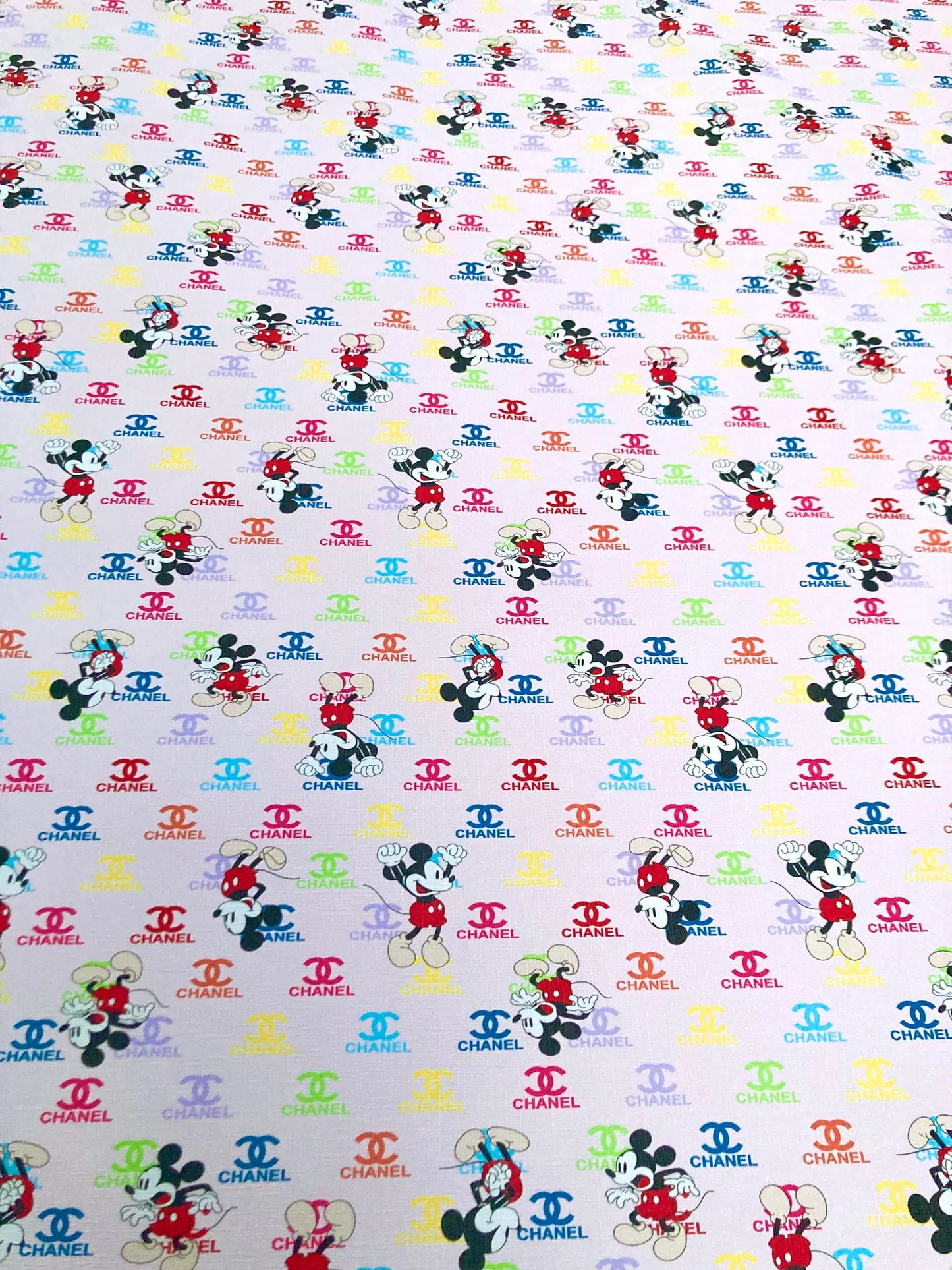 Cartoon Mickey Fabric Chanel Leather Vinyl for Custom DIY Crafts Gift Upholstery