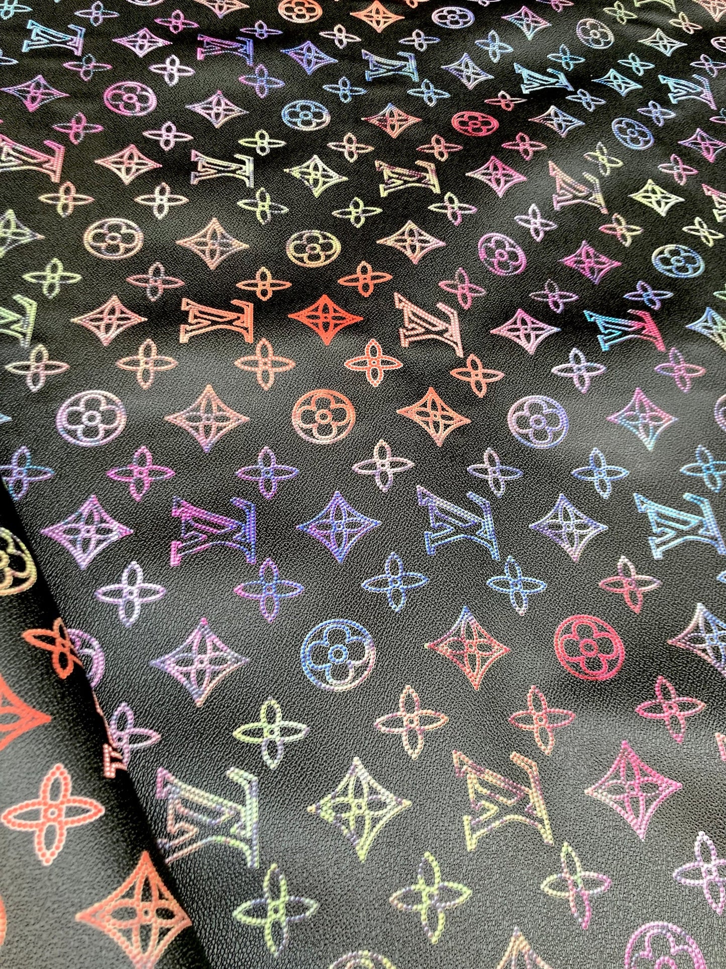 Custom Vinyl Colorful LV Monogram Leather for DIY Handmade Crafts