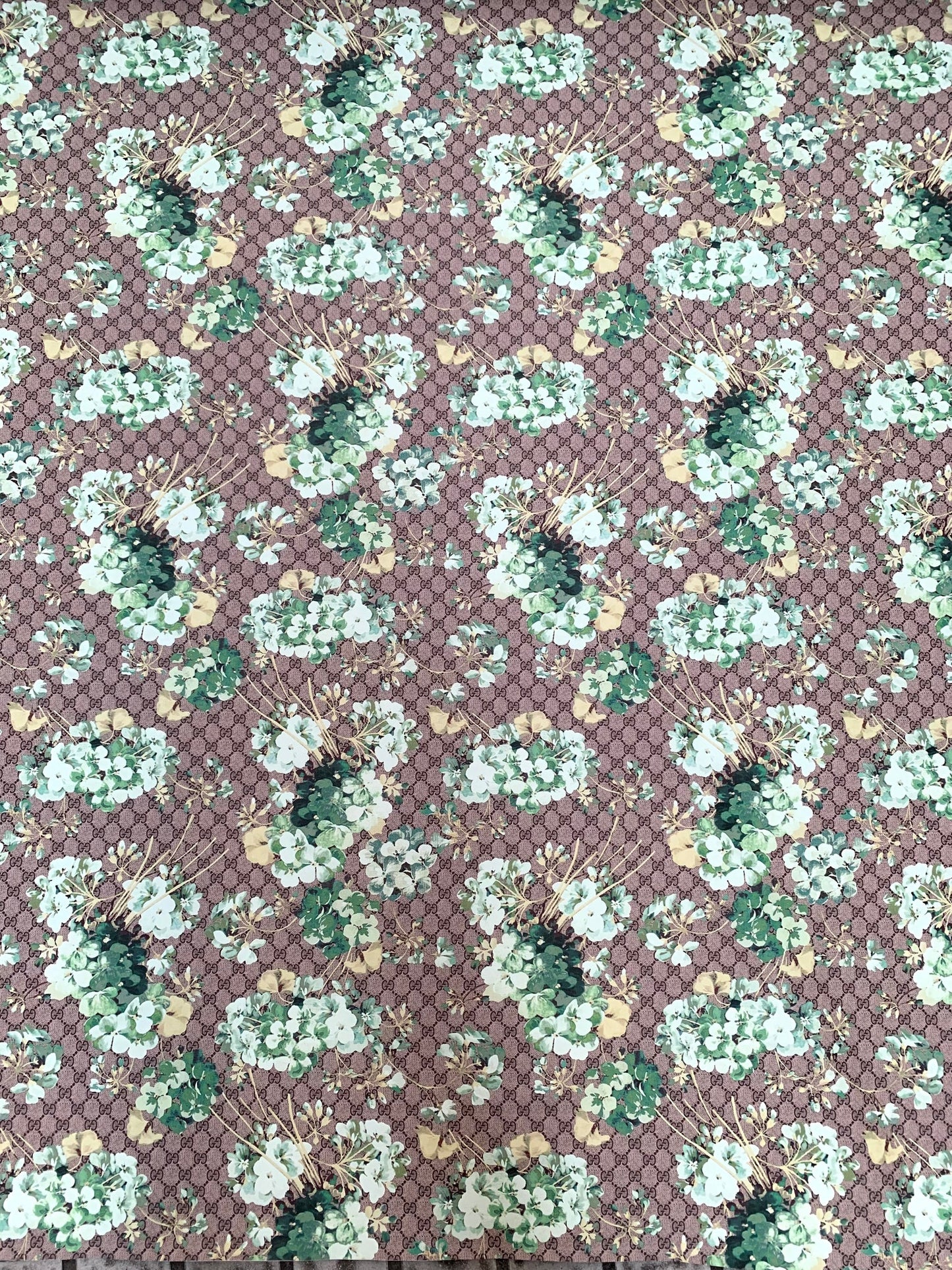 Custom Designer Vinyl Gucci Flower Leather Fabric Sold by Yard for DIY Sewing Sneakers Upholstery