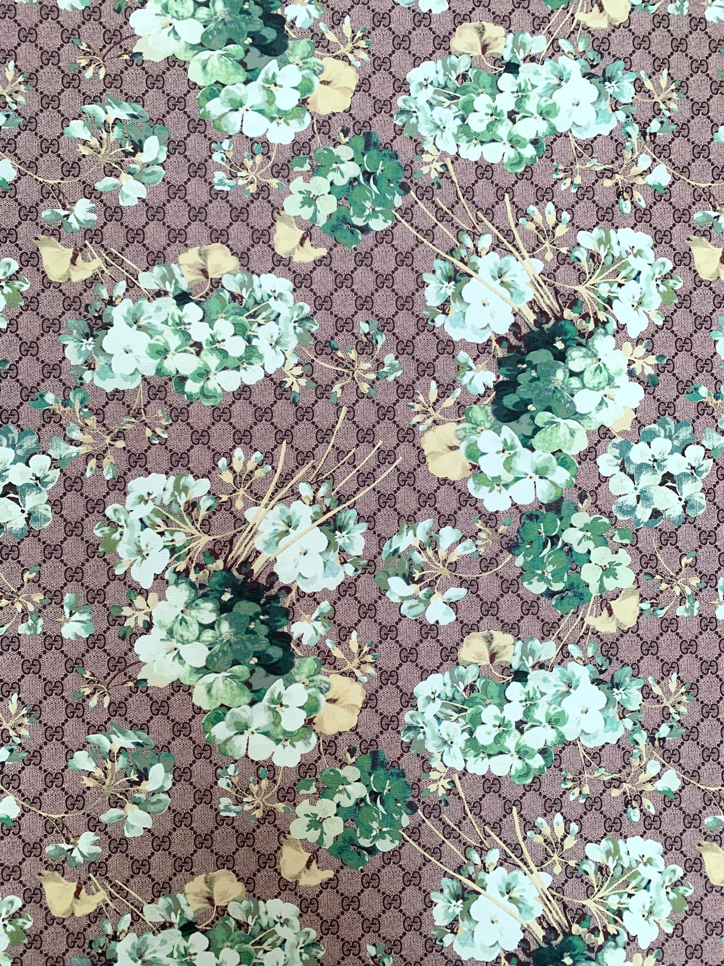 Custom Designer Vinyl Gucci Flower Leather Fabric Sold by Yard for DIY Sewing Sneakers Upholstery