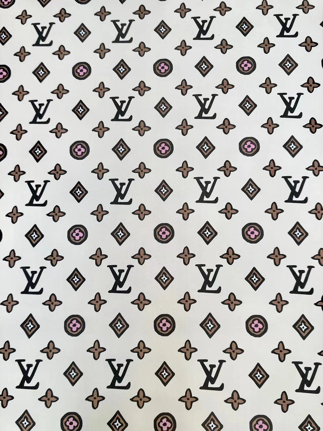 Custom Designer Inspired Leather Fabric LV Vinyl for DIY Sneakers Handmade Crafts