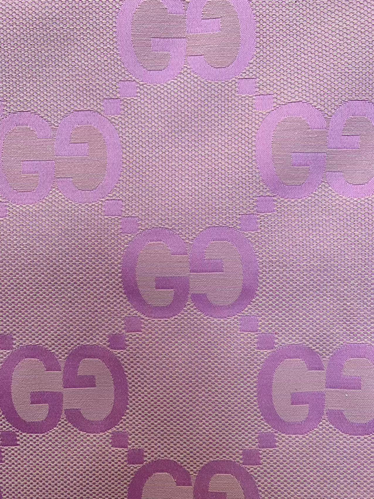 Light Pink Jacquard Big GG Gucci Designer Fabric for DIY Sewing Handicrafts