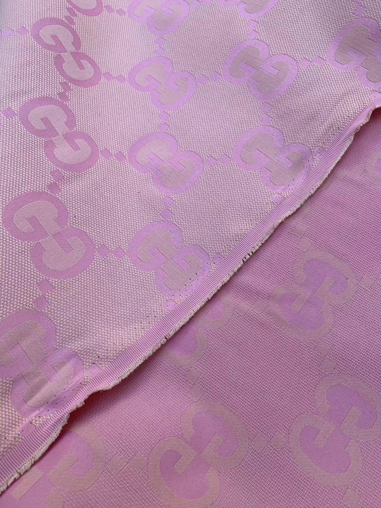 Light Pink Jacquard Big GG Gucci Designer Fabric for DIY Sewing Handicrafts