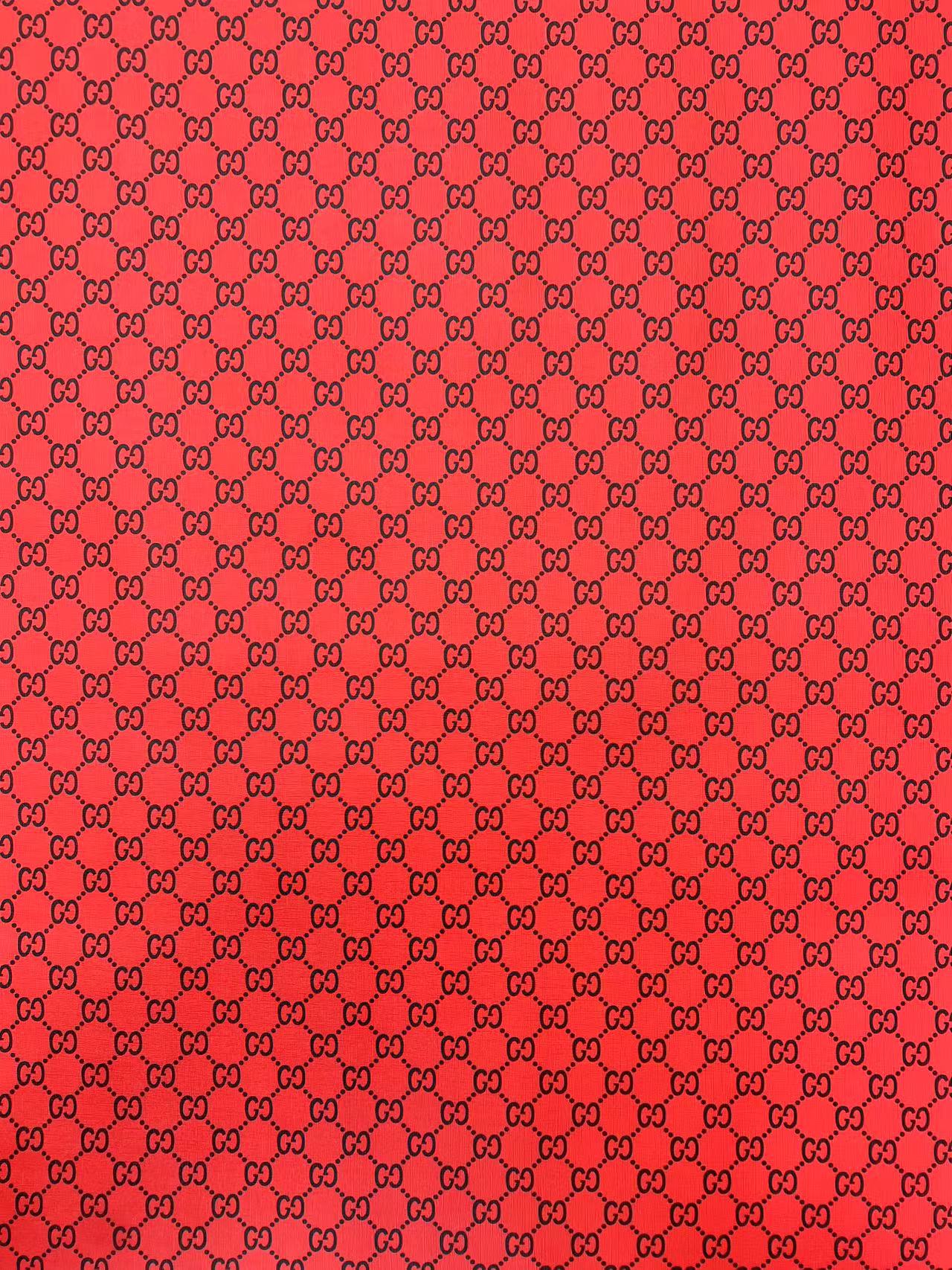 Red Black Gucci Vinyl Leather Fabric for DIY Sewing Crafts Handmade