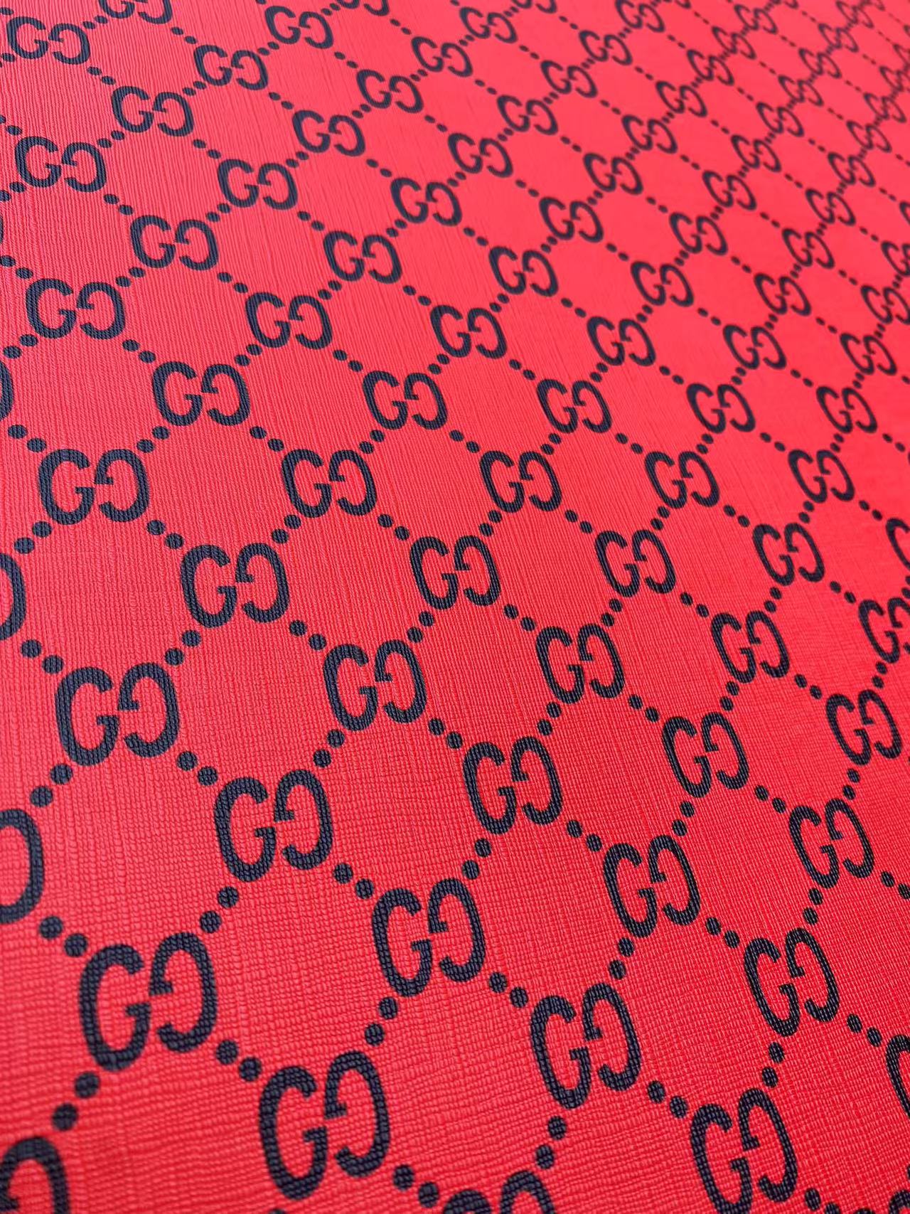 Red Black Gucci Vinyl Leather Fabric for DIY Sewing Crafts Handmade