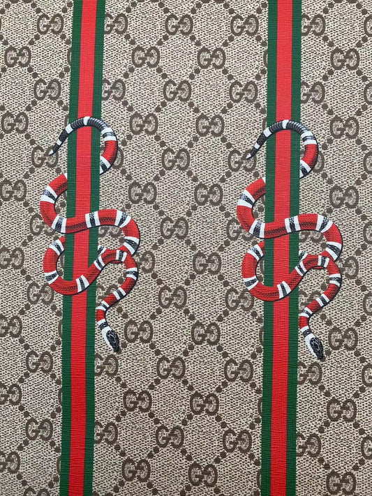 Gucci Snake Custom Vinyl Leather Fabric for Sneakers DIY Sewing Upholstery Home Decor