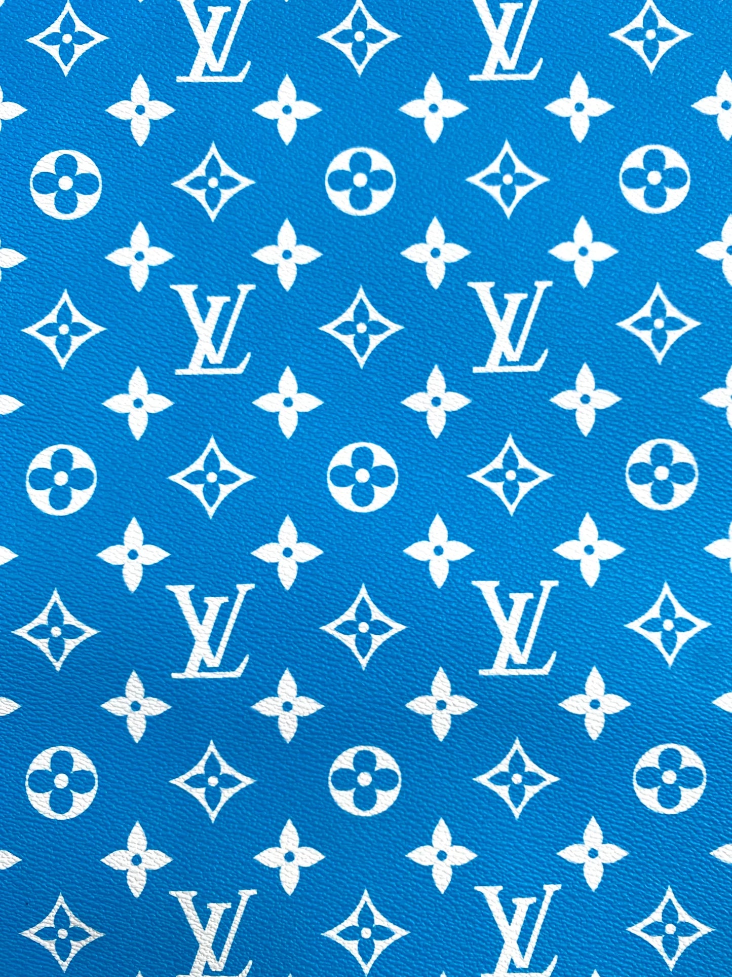 Sky Blue LV Vinyl Leather Fabric for Handmade DIY Sewing Custom Sneakers