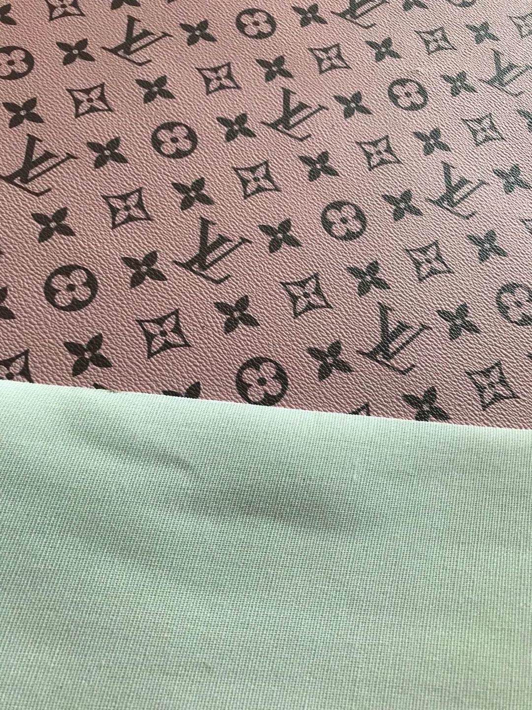 New arrival pink LV leather fabric high quality for bag shoe customs