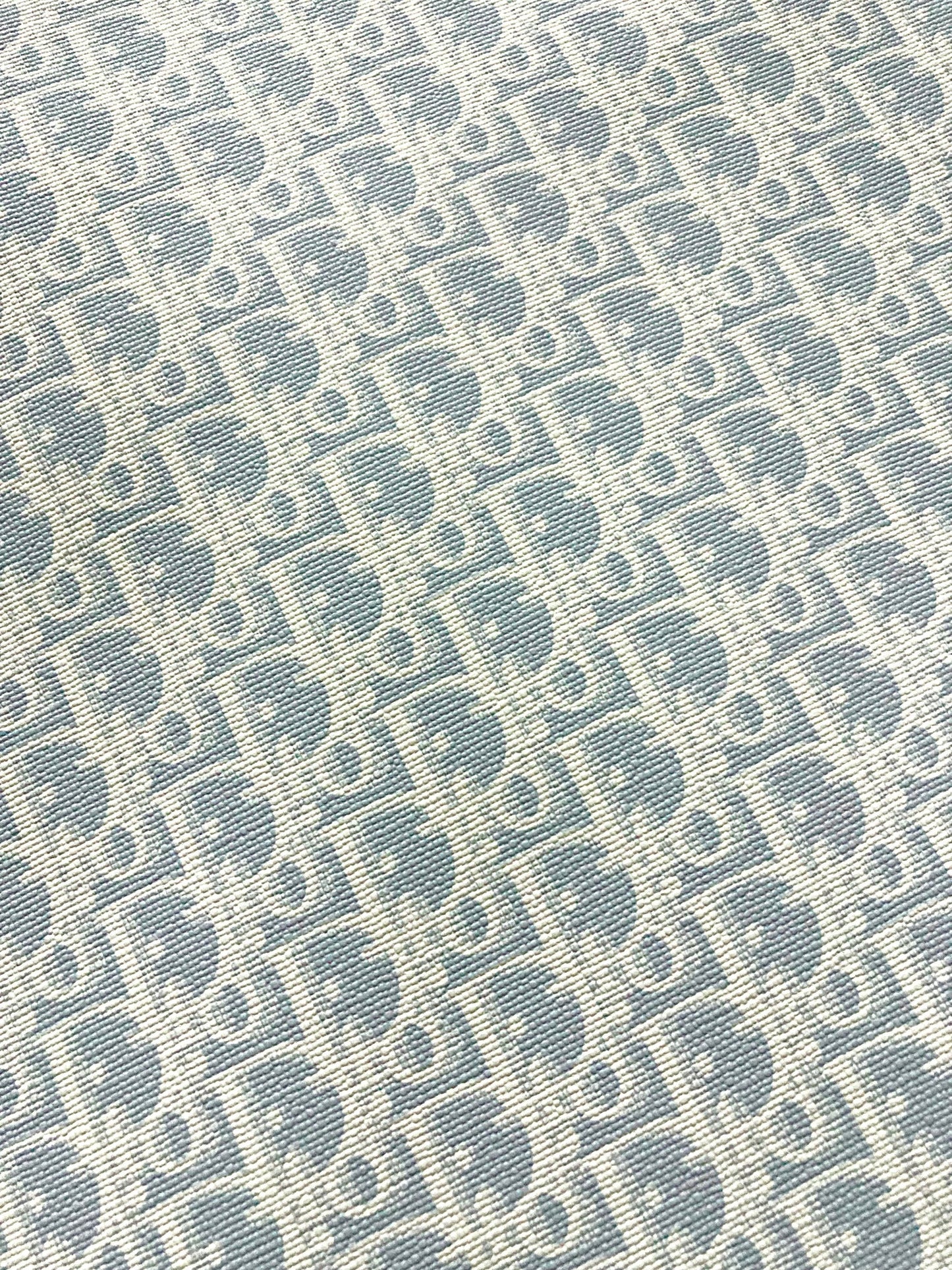 Light Blue Texture Dior Leather Fabric for Custom