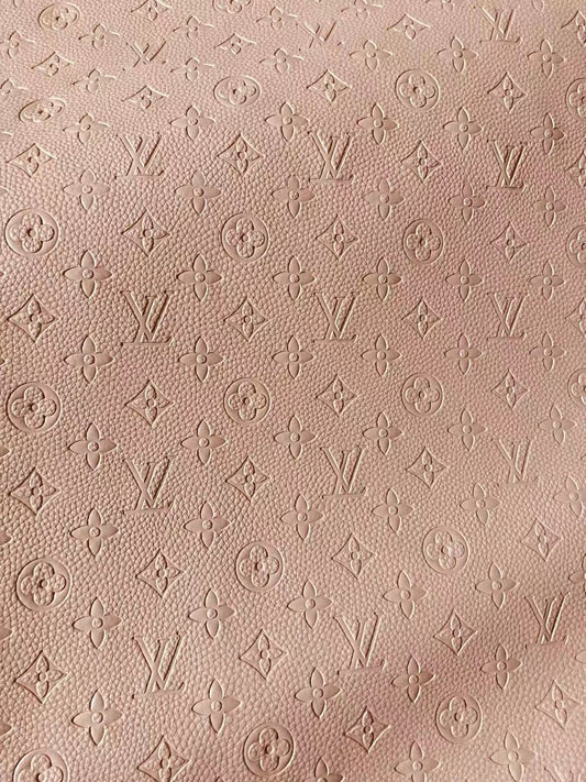 Pink Embossed LV Soft Leather for Custom Sneakers