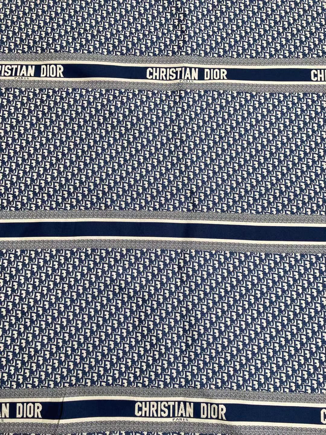 Navy Dior Lettering Fabric for Bag Custom Sneakers