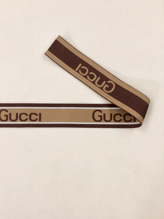 Brown Burgundy Gucci Elastic Band Straps