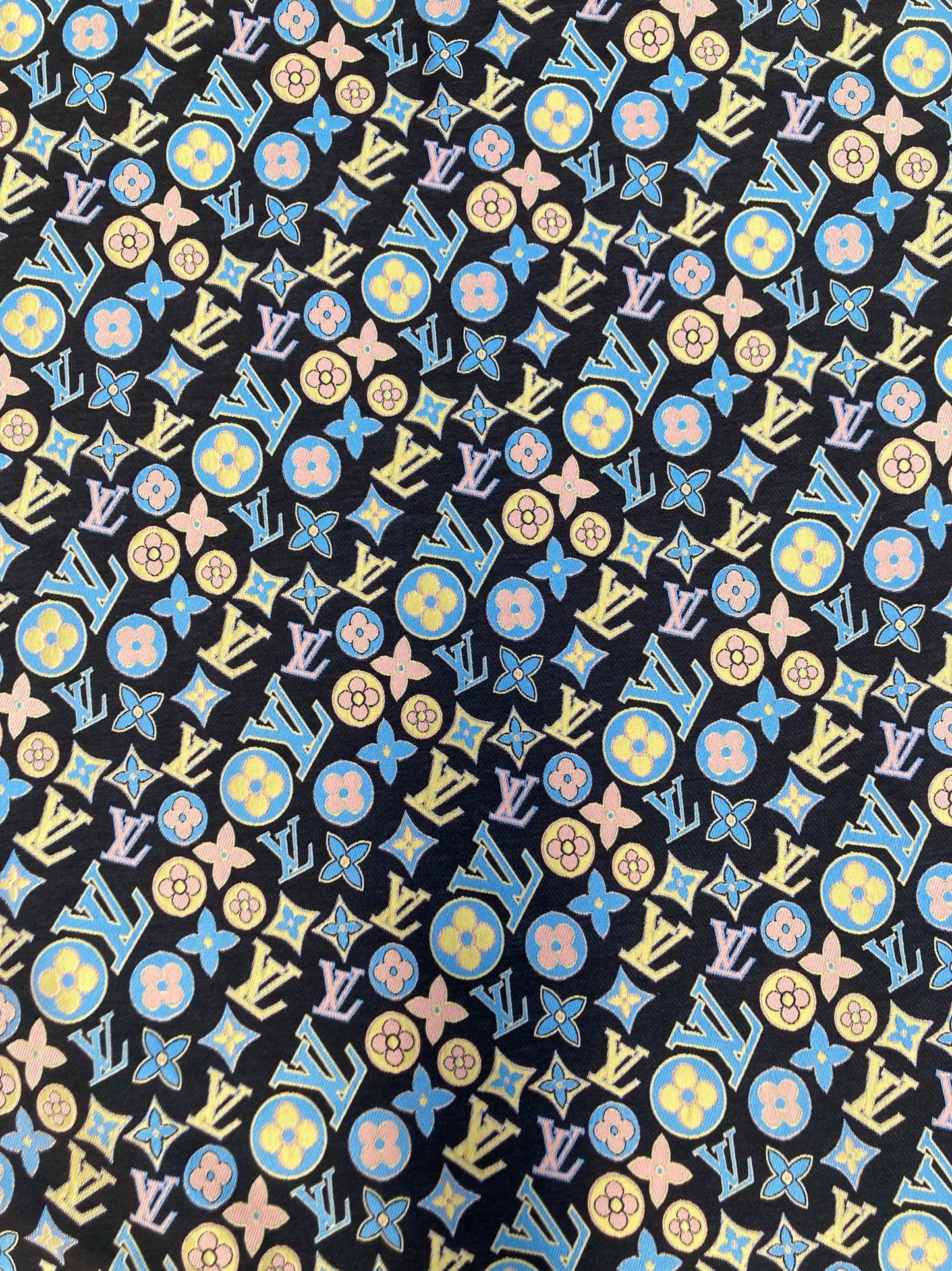 Crafts Colorful Jacquard LV Fabric for Handmade Custom Apparel