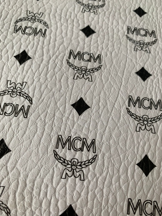 White MCM Vinyl Leather for Custom Craft