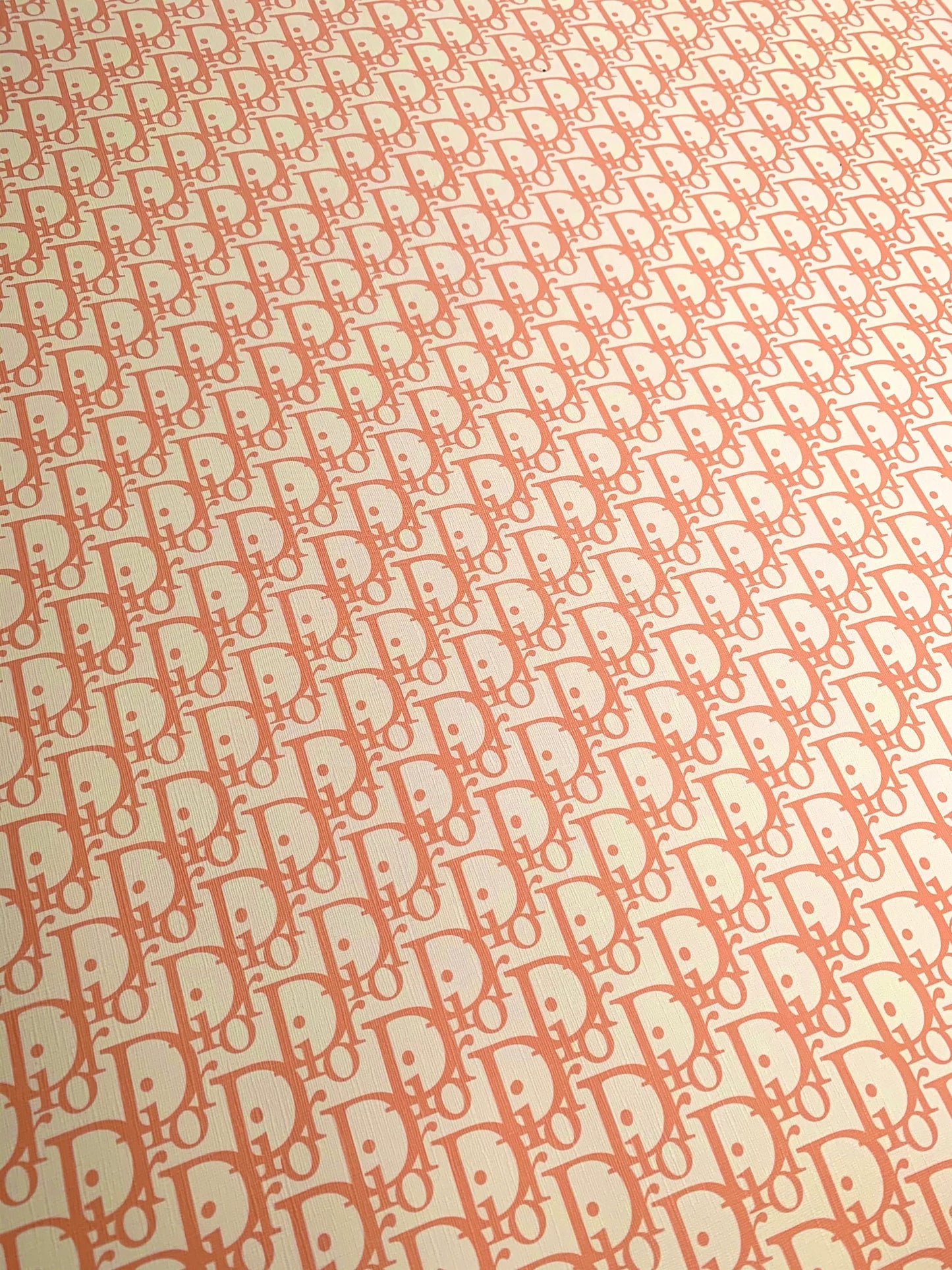 Designer Vinyl Custom Orange Dior Leather Fabric for Sneaker Upholstery