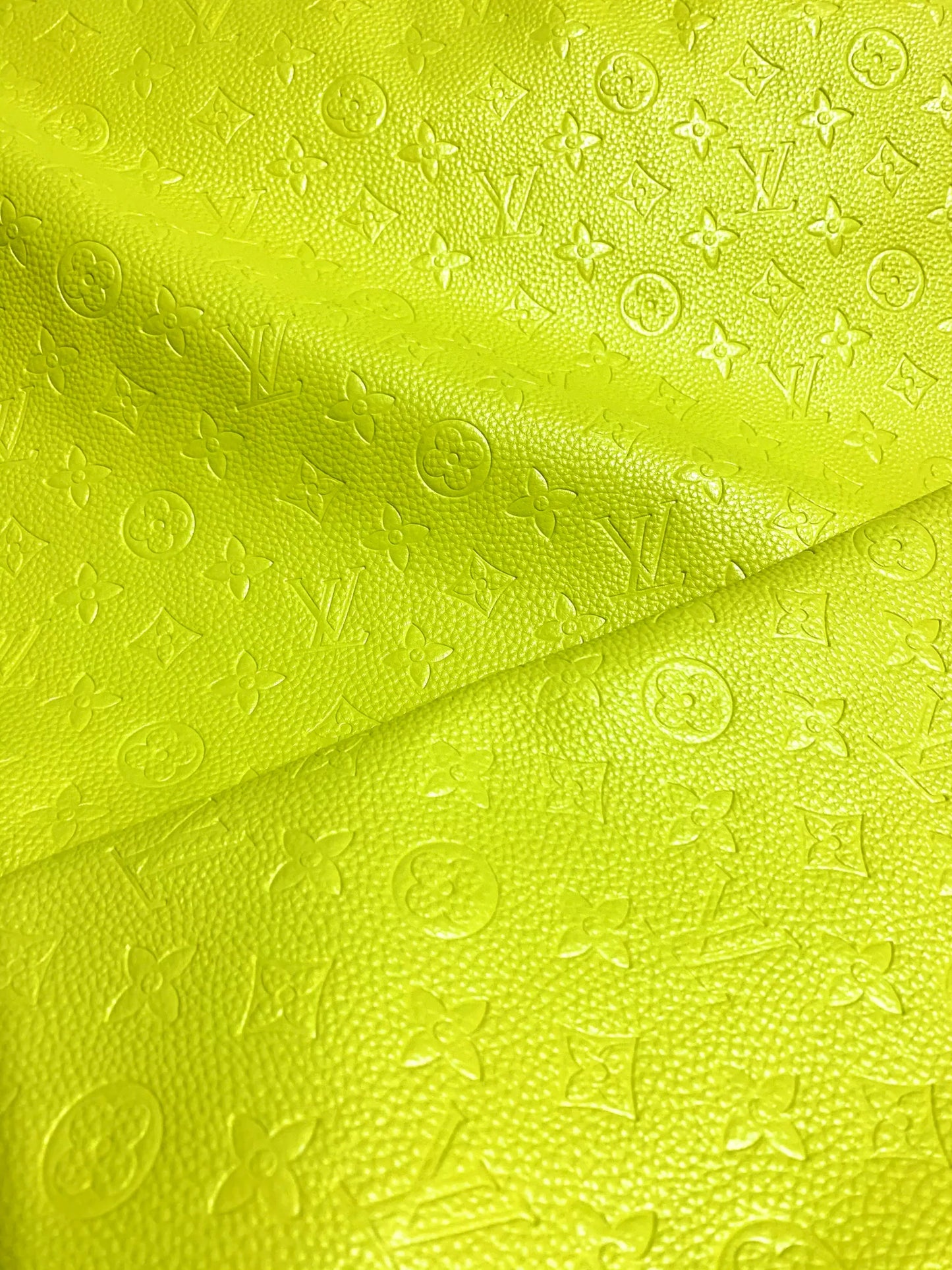 Vivid Bright Lemon Yellow Embossed LV