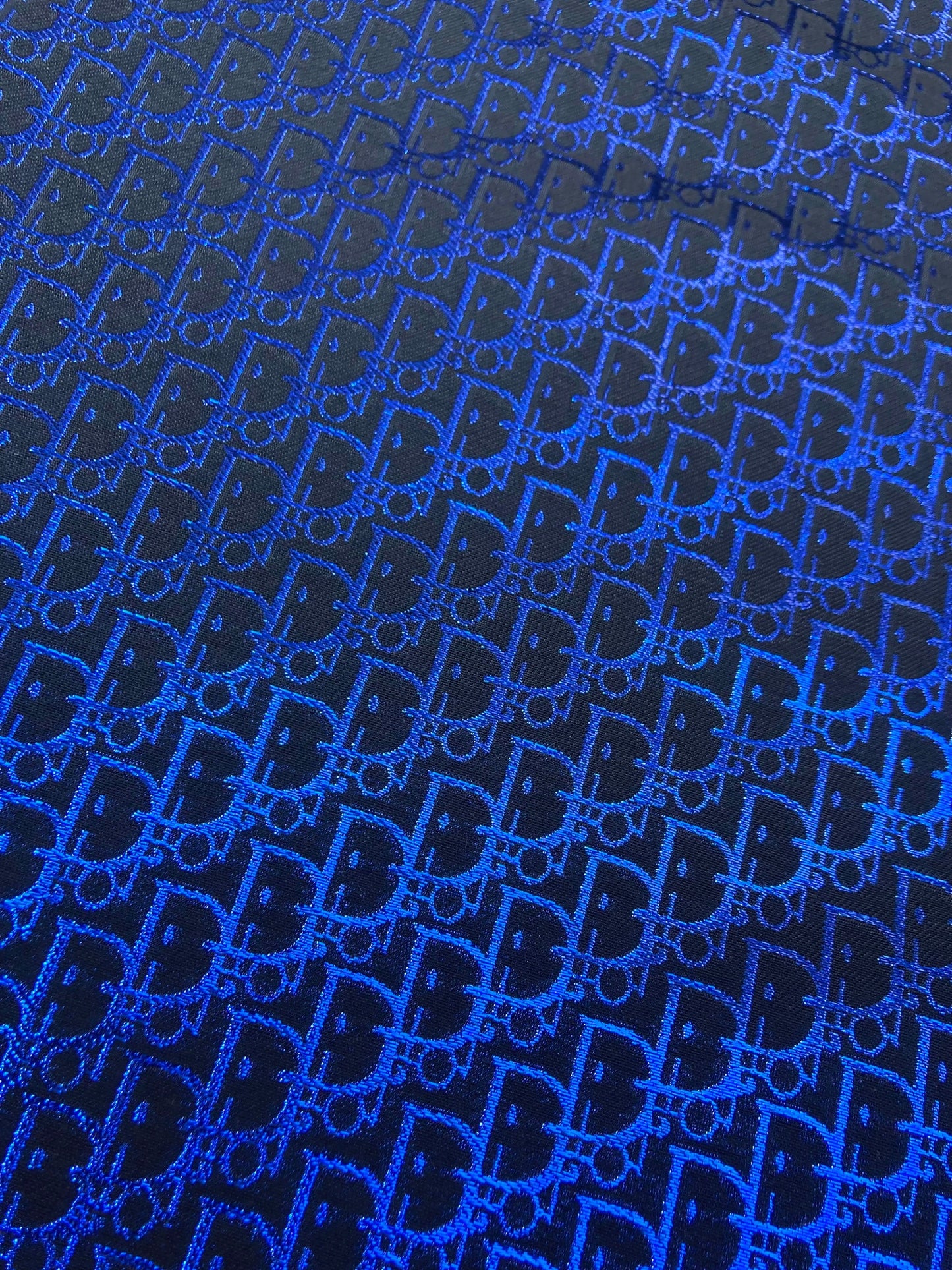 Handcrafts Blue Shiny Dior Fabric for Custom Sneakers