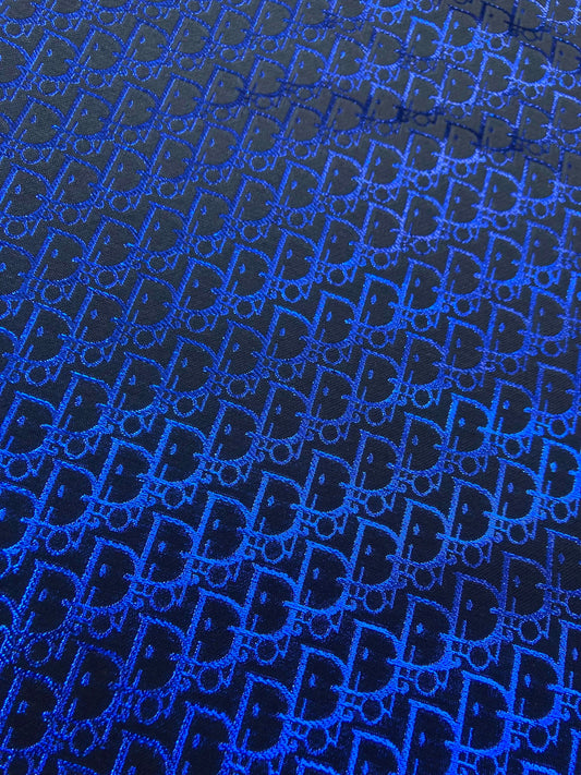 Handcrafts Blue Shiny Dior Fabric for Custom Sneakers