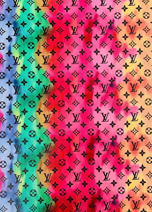 Rainbow Ink LV Leather for Custom Bag