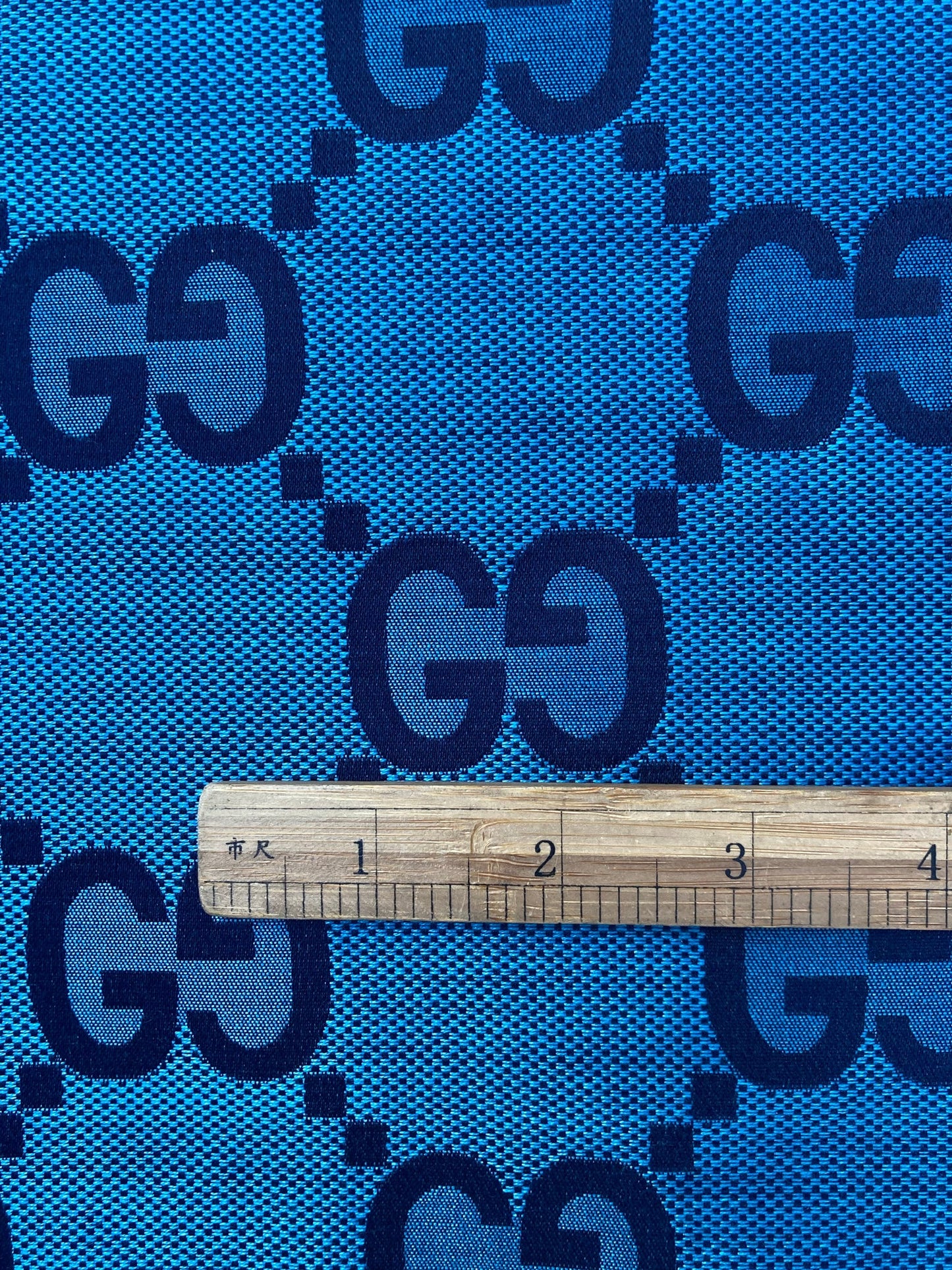 Handcraft Cotton Fabric Blue Big Gucci GG Material for Custom Suit