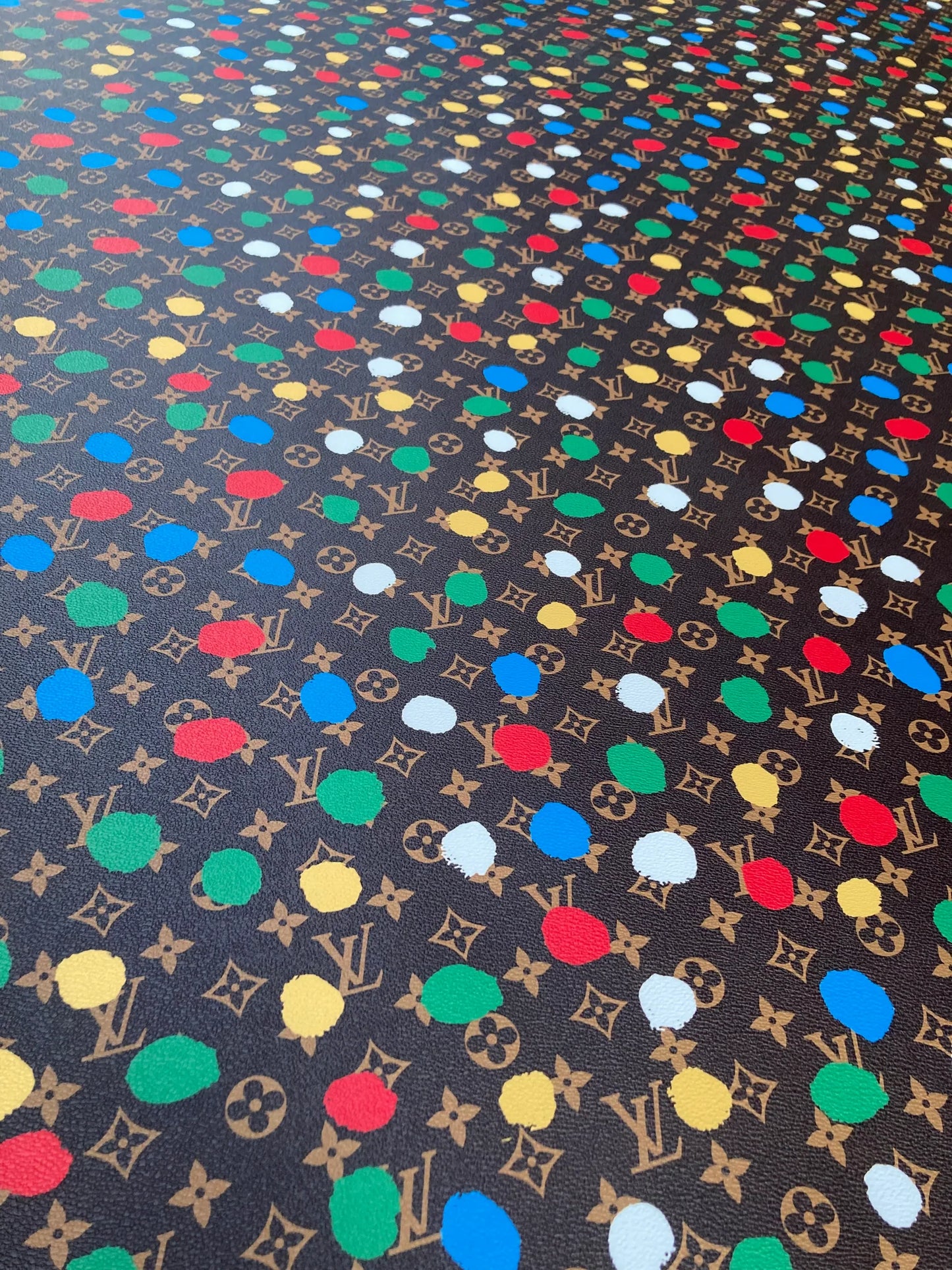 Custom Designer Leather LV Colorful Dots for Bag Sneakers