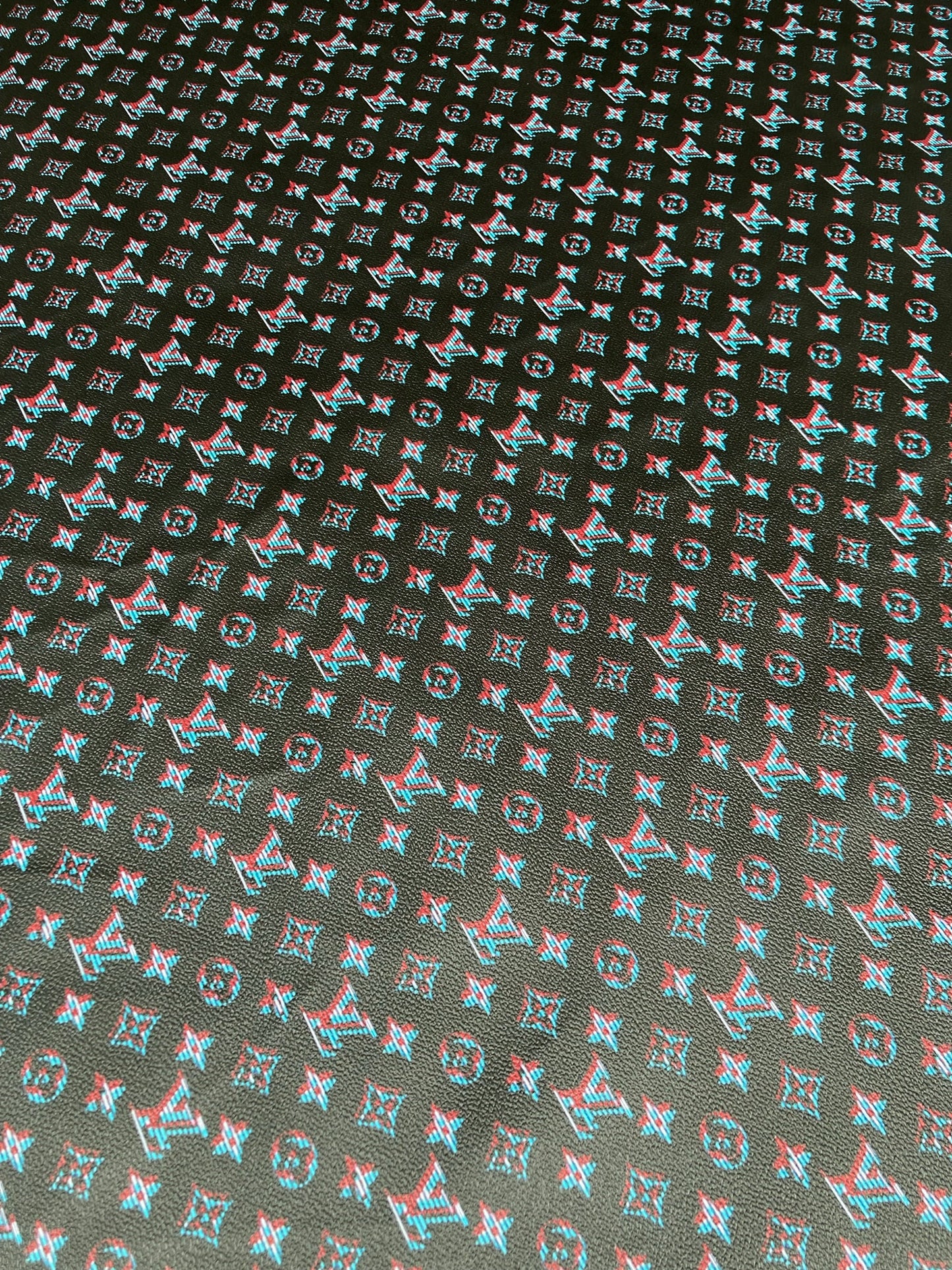 Cyberpunk Shadow LV Leather Vinyl Fabric for Handcraft